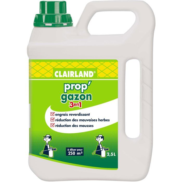 CLAIRLAND Engrais gazon Liquide -  Prop'Gazon - 3 en 1 - Concentré - 2,5 L