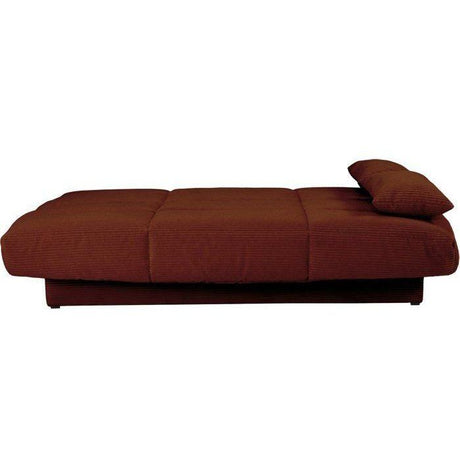 Banquette clic-clac - 3 places - Avec coussins - Tissu Terracotta -190 x 90 x 92 cm - CLEM