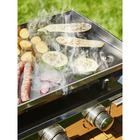 COOKING BOX Plancha a gaz BRASILIA - 4 feux - 10kW - 84x41x24,5 cm - Tout inox - Surface cuisson: 84x34 cm