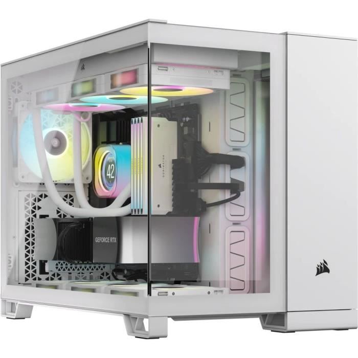 Boîtier PC - CORSAIR - CC-9011266-WW - 2500X - Micro ATX - Dual Chamber - PC Case - White