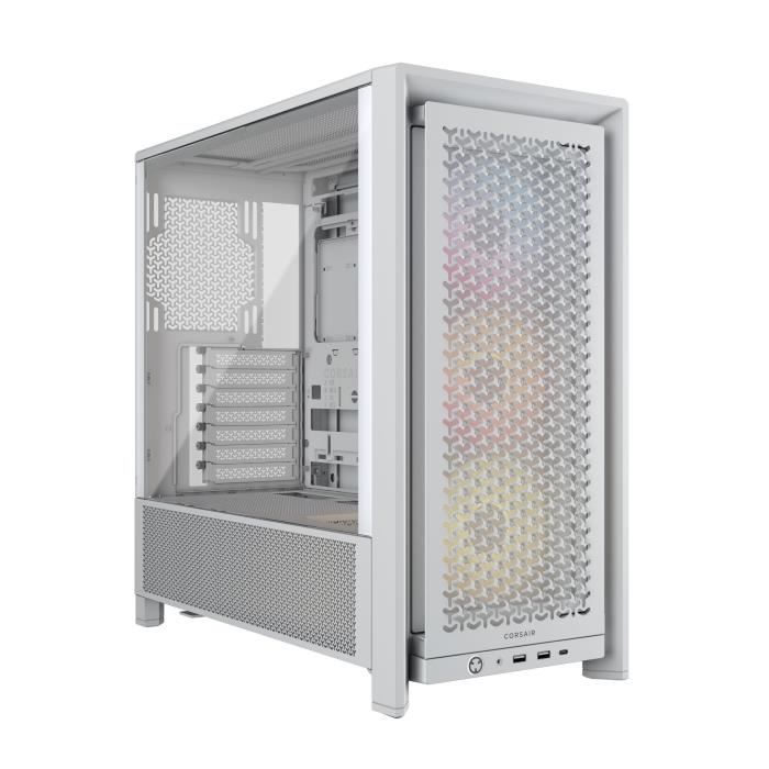 Boîtier PC - CORSAIR - Série FRAME 4000D RS ARGB - Moyen-tour - 3 ventilateurs ARGB - Blanc
