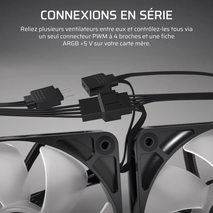 Ventilateur PC - CORSAIR - RS140 ARGB - 140mm - 330-1700 tr/min - Noir
