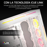 Boîtier PC ATX - CORSAIR - 5000T LX RGB - 3 Ventilateurs LX120 RGB - Éclairage Aurora RGB - Blanc