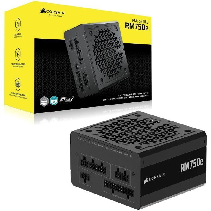 Alimentation PC - CORSAIR - CP-9020295-EU - RMe Series RM750e ATX Fully Modular Cybenetics Gold Power Supply