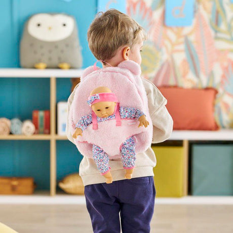 Sac a dos porte-poupon - COROLLE - Peluche rose pour poupon 30 cm - Des 3 ans