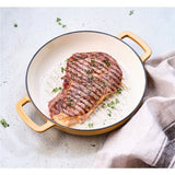 Poele a grill - COSY & TRENDY - FONTESTIC - Fonte émaillée - Ř28 cm - Tous feux dont induction - Ambre