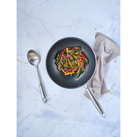 Wok - COSY & TRENDY - HEXAPRO - Acier inoxydable - Ř24 cm - Anti-adhésive - Tous feux dont induction