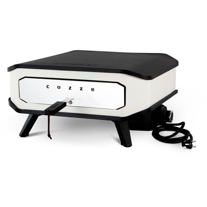 Four a pizza électrique - COZZE - 13 - 90356 - 2200 W - 60,5 x 60,5 x 30,5 cm - Noir / Blanc