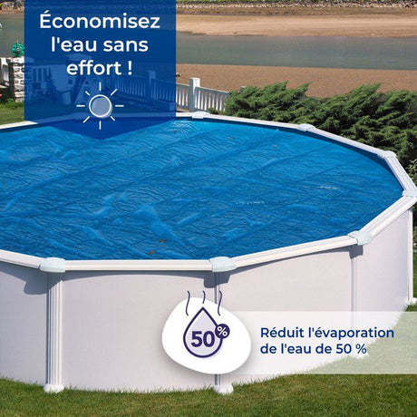 Bâche été a bulles - GRE - 180 µ - Piscine 8,10 x 4,70 m - Pour piscine acier/résine, tubulaire ou auto portante