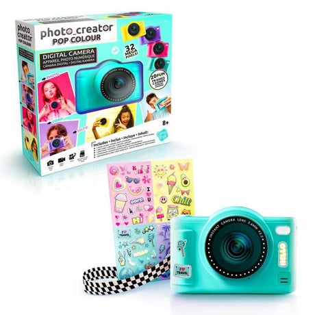Appareil Photo Numérique Pop Couleur Vert- Avec carte SD 8Go incluse - Photo Creator - CLK 043 Canal Toys