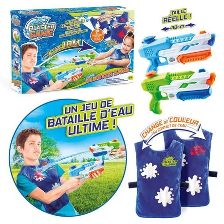 Jeu de Bataille d'Eau CANAL TOYS - Hydro Blaster Game - 2 pistolets + 2 dossards color change