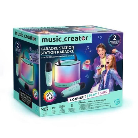 Mini Station Karaoké - Enceinte lumineuse avec 2 microphones sans fil Music Creator  - INF 044 Canal Toys