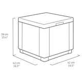Keter Pouf de rangement Cube Graphite 213816 422801