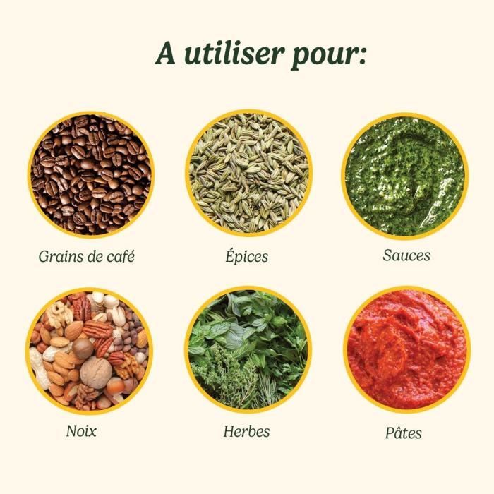 Moulin a épices - CUISINART - Fonctionne par impulsion - 2 bols avec couvercle - Bleu nuit