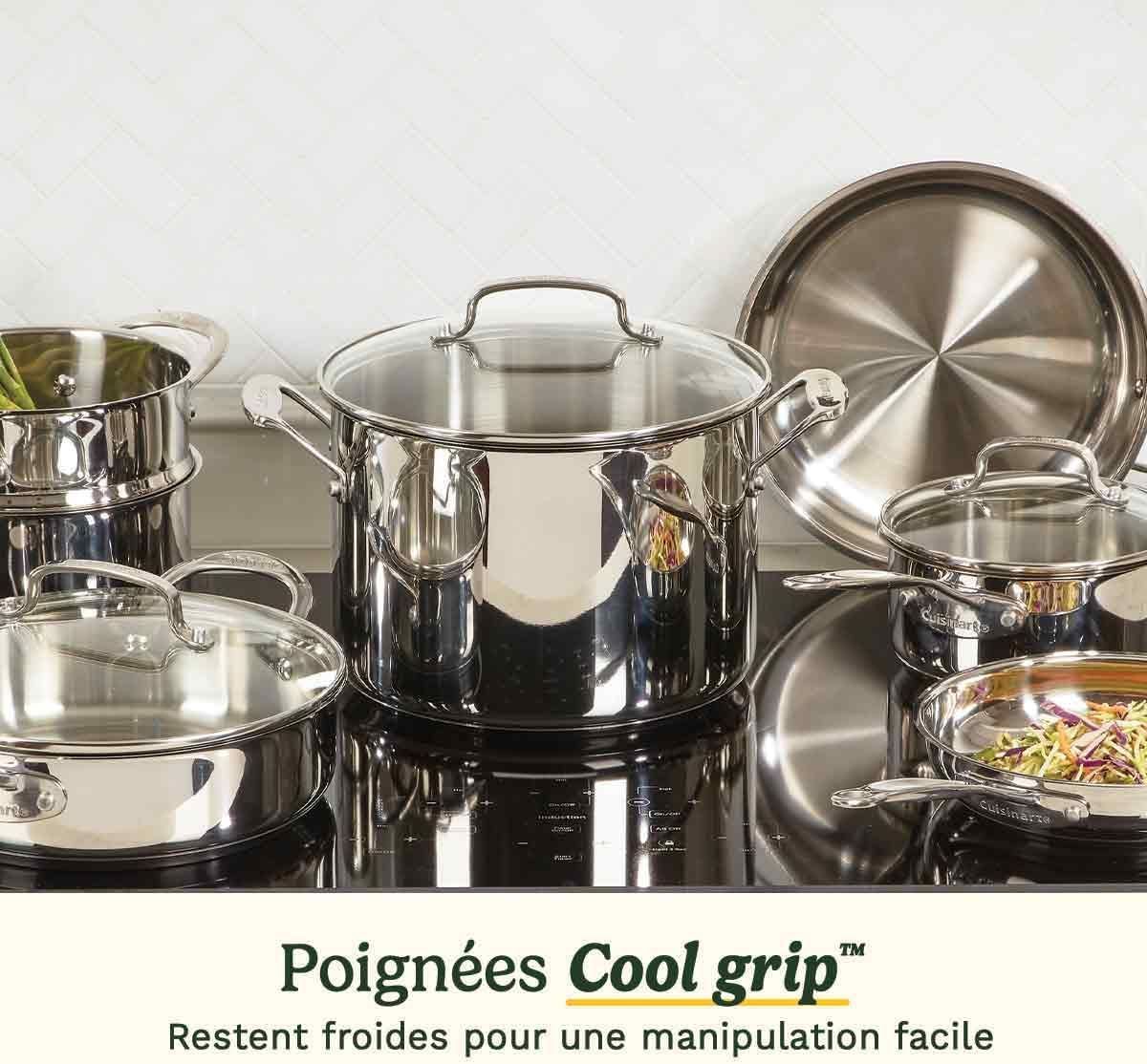 Batterie de cuisine - Tous feux dont induction - CUISINART - 77-11G - Acier inoxydable - 11 pieces