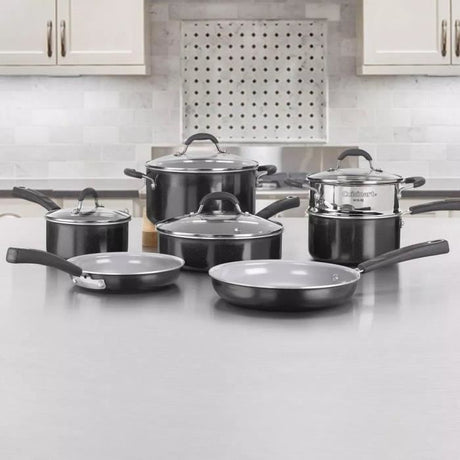 Batterie de cuisine - Tous feux dont induction - CUISINART - 54C11BKEU - Céramique - Antiadhésif - 11 pieces
