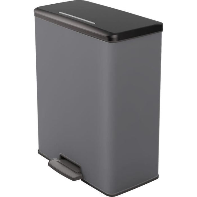 Poubelle a Pédale Rectangle - DECO BIN - 65 L - Anthracite - Curver