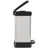Poubelle à Pédale Rectangulaire - DECO BIN DUO - 28 L (10L + 18L) - Gris Métallisé - Curver