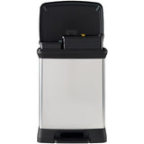 Poubelle à Pédale Rectangulaire - DECO BIN DUO - 28 L (10L + 18L) - Gris Métallisé - Curver