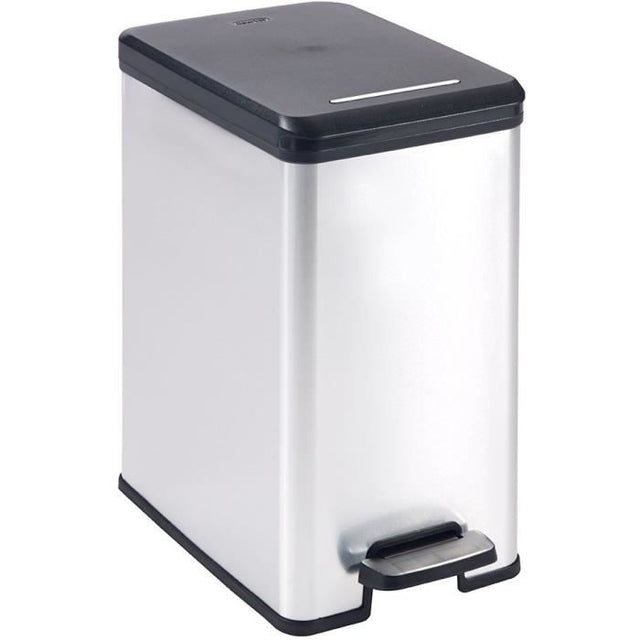 Poubelle a Pédale - SLIM BIN - 25 L - Gris Métallisé - Curver