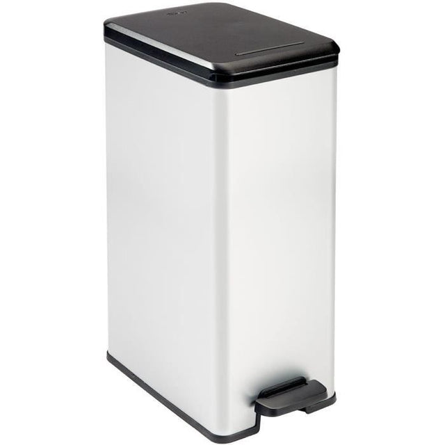 Poubelle a Pédale - SLIM BIN - 40 L - Gris Métallisé - Curver