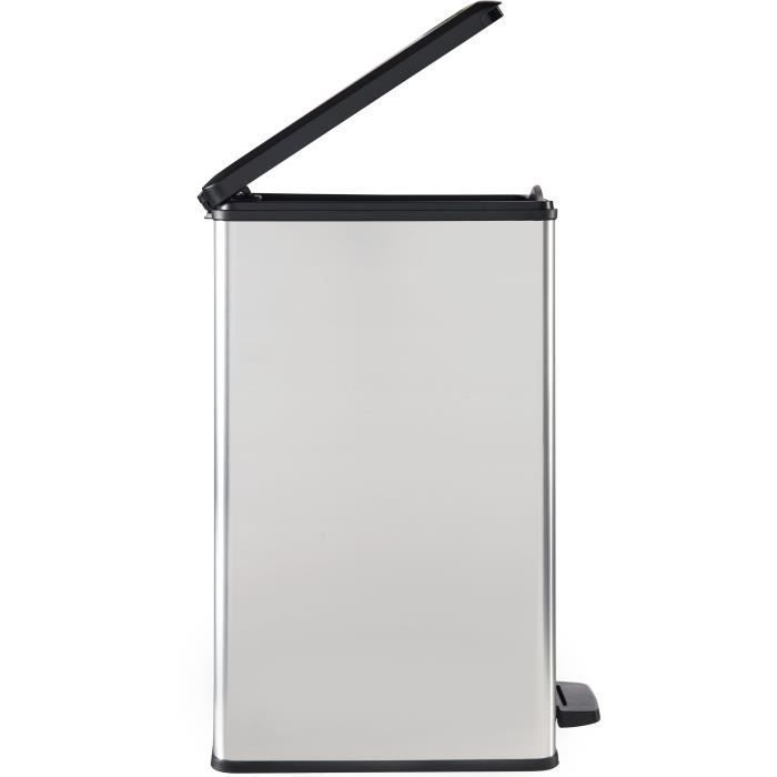 Poubelle a Pédale - SLIM BIN - 40 L - Gris Métallisé - Curver