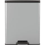 Poubelle a Pédale Rectangle - DECO BIN - 65 L - Gris Métallisé - Curver