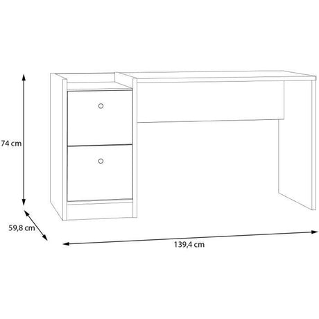 Bureau droit  COXIM - Chene / Noir - 139,6 x 74 x 59,8 cm