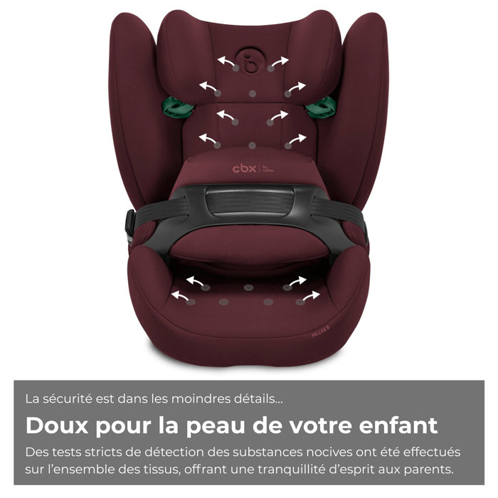 Siege auto Pallas B i-size Cbx by Cybex - 76 a 150 cm - 9 a 50 kg - 15 mois a 12 ans - Rumba Red - Dark Red