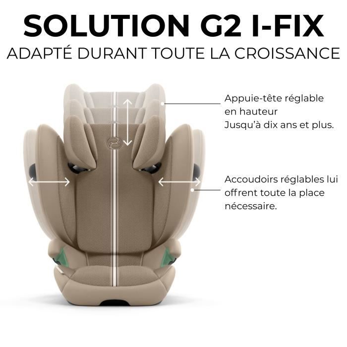 Siege auto Cybex Gold Solution G2 I-FIX 3 a 12 ans - 15 a 50 kg - 100 a 150 cm PLUS Almond Beige | beige