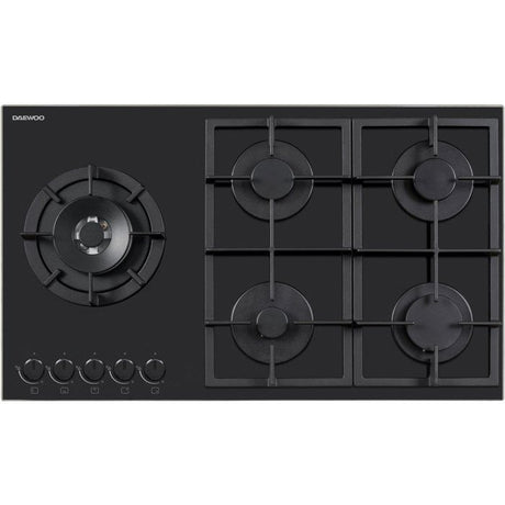 Plaque de cuisson a gaz - DAEWOO - 5 foyers - 90 cm - BH9GKF51BNH - Noir