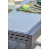 Table de jardin - Gris anthracite - Aluminium / plateau en verre - 135/270 x 90 cm - Tolede