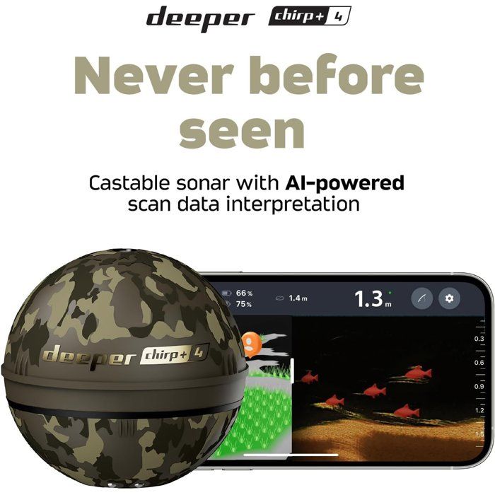 Sondeur lançable - DEEPER - CHIRP+ 4 - GPS - IA - 3 faisceaux CHIRP - portée 120 m