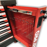 Servante d'atelier - Pleine (201 outils) - 7 tiroirs - DEFPRO - Acier - Rouge