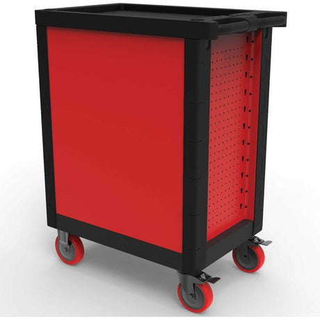 Servante d'atelier 7 tiroirs + 283 outils - Defpro - Noir/rouge - Charge 300 kg - Roues freinées