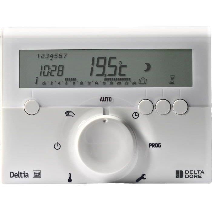 Programmateur sans fil et 1 récepteur - DELTA DORE - Deltia 8.03 - Pour chaudiere, pompe a chaleur ou radiateurs électriques