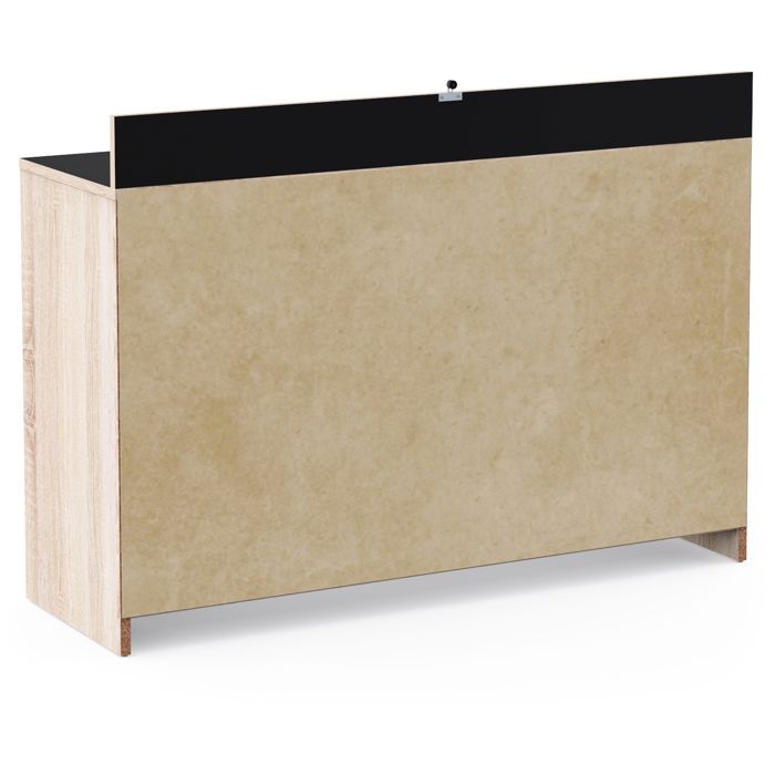 Buffet de cuisine - Décor chene brut et noir - Contemporain - 1 porte - MIKE -  L 123 cm