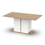 Table a manger seule ACCESS - 6 personnes - Décor chene Hamilton et blanc - L 160 x P 78 x H 90  cm - DEMEYERE