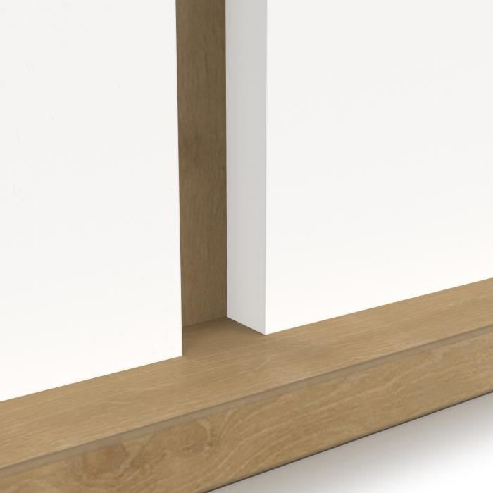 Table a manger seule ACCESS - 6 personnes - Décor chene Hamilton et blanc - L 160 x P 78 x H 90  cm - DEMEYERE