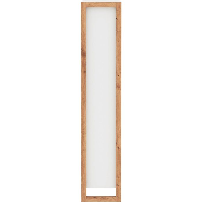 Meuble a chaussures - Blanc et chene - 12 paires - L70 x P25 x H125 cm - DENVER