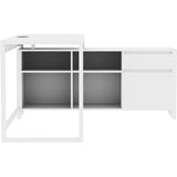 Bureau d'angle réversible Denver - Panneaux de particules - Coloris Blanc - 139 x 75 x 139 cm