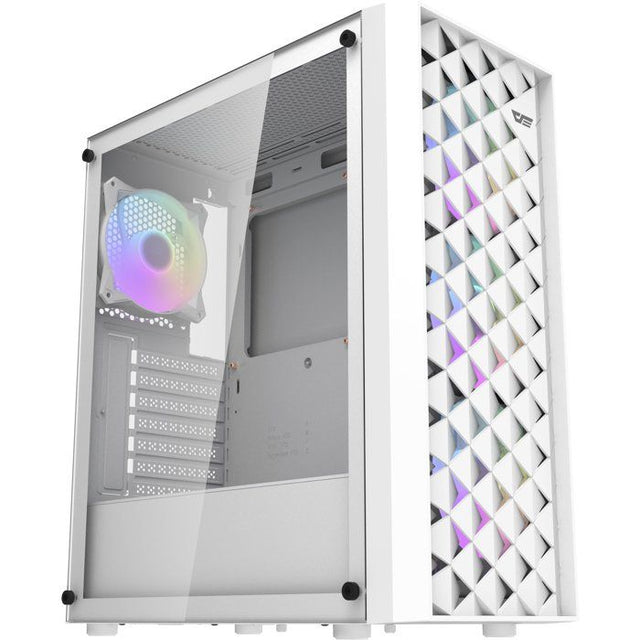 DARKFLASH - DF-DK351CL6-WH - DK351 - Boitier PC sans alimentation - Moyen tour - Format ATX - Blanc