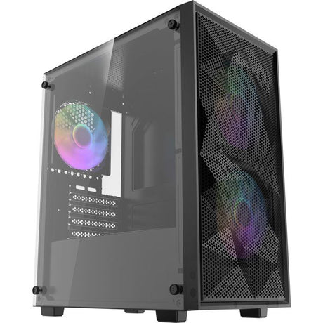 DARKFLASH - DF-M305MCL12-BK - M305 Mesh - Boitier sans alimentation - Mini tour - Format Micro-ATX - Noir