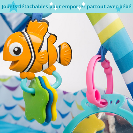 DISNEY BABY -NEMO-Tapis de sol éveil bébé évolutif  cadeau bébé, guirlande lumineuse, miroir