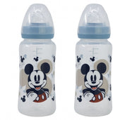 Lot de 2 biberons - DISNEY BABY - MICKEY COLLECTOR - 360 ml - Tétine silicone - Débit 3 positions