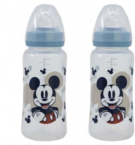 Lot de 2 biberons - DISNEY BABY - MICKEY COLLECTOR - 360 ml - Tétine silicone - Débit 3 positions