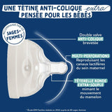 Biberon anti-colique - DODIE - 150 ml - Tétine multi-perforée biomimétisme - +0 mois - Débit 1 - Bleu