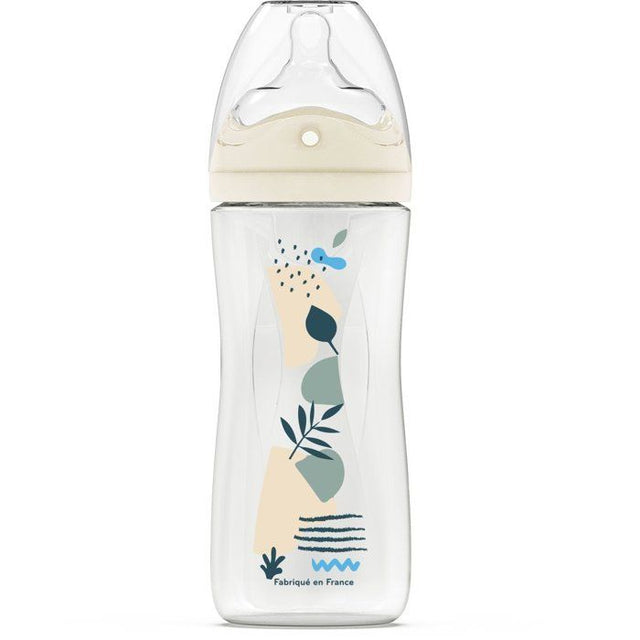 Biberon anti-colique - DODIE - 330 ml - Tétine multi-perforée biomimétisme - +6 mois - Débit 3 - Bleu