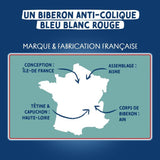 Biberon anti-colique - DODIE - 270 ml - Tétine multi-perforée biomimétisme - +3 mois - Débit 2 - Rose