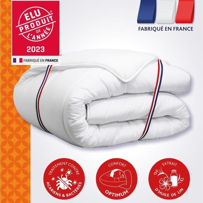 Couette Chaude 450gr/m˛ - DODO - CHAMPS DE LIN - 200 x 200 cm - Blanc